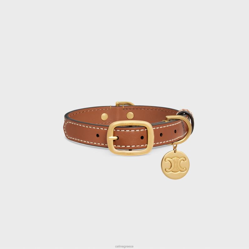 μικρό λεπτό γιακά σκύλου σε καμβά θριάμβου με στάμπα & δέρμα μοσχαριού άνδρες CELINE 640PT1712 αξεσουάρ λεοπάρδαλη