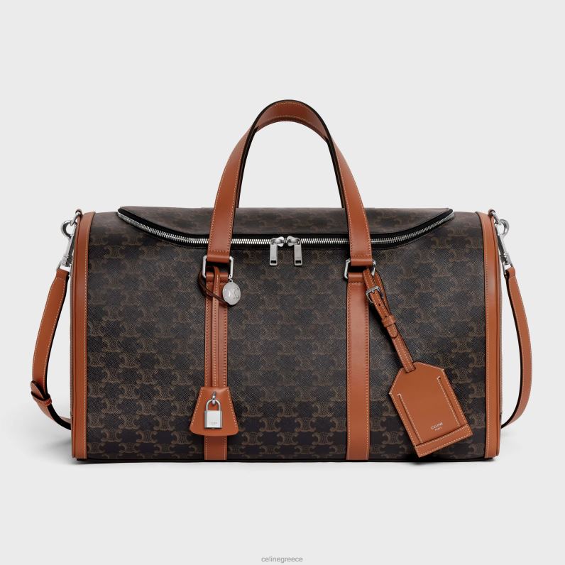 Τσάντα σκύλου ταξιδιού σε καμβά triomphe & μοσχάρι άνδρες CELINE 640PT1700 αξεσουάρ βυρσοδέψω