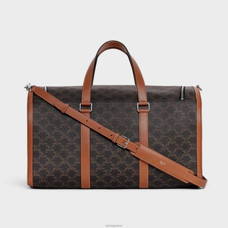 Τσάντα σκύλου ταξιδιού σε καμβά triomphe & μοσχάρι άνδρες CELINE 640PT1700 αξεσουάρ βυρσοδέψω