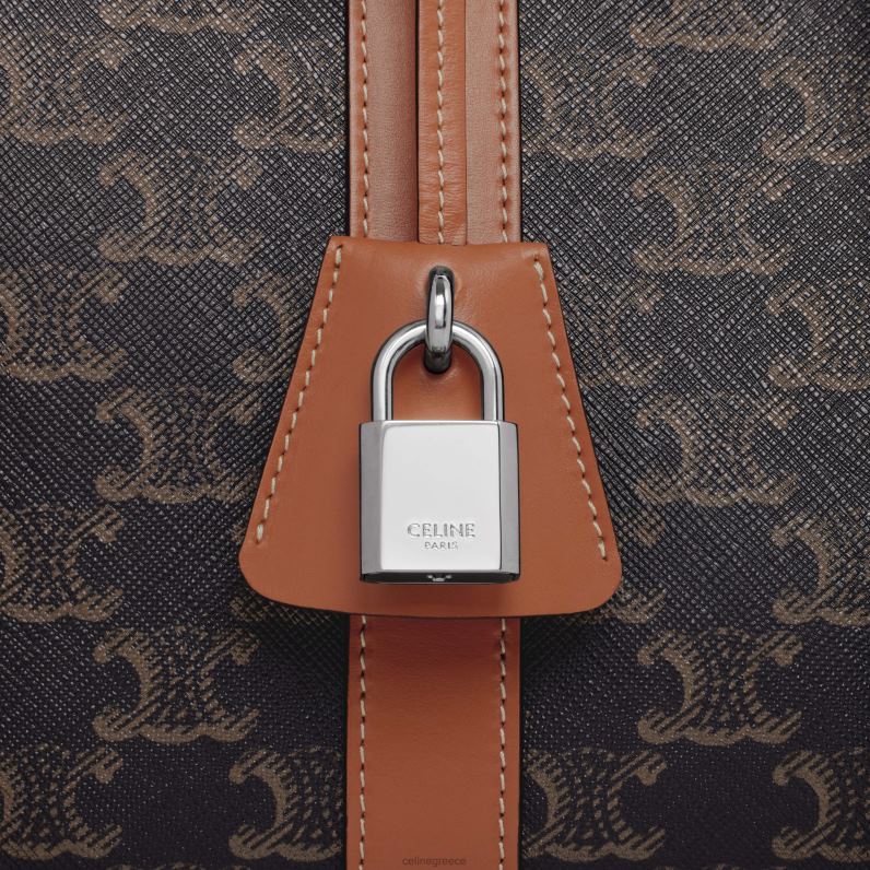 Τσάντα σκύλου ταξιδιού σε καμβά triomphe & μοσχάρι άνδρες CELINE 640PT1700 αξεσουάρ βυρσοδέψω