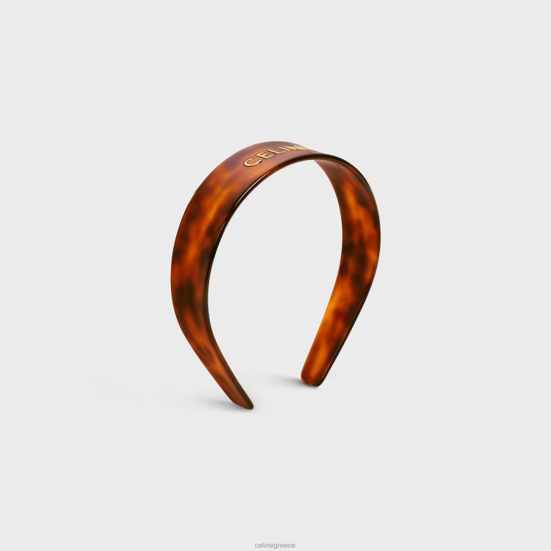 Αξεσουάρ μαλλιών κεφαλόδεσμος από οξικό και ατσάλι γυναίκες CELINE 640PT1248 αξεσουάρ ξανθιά αβάνα/χρυσό