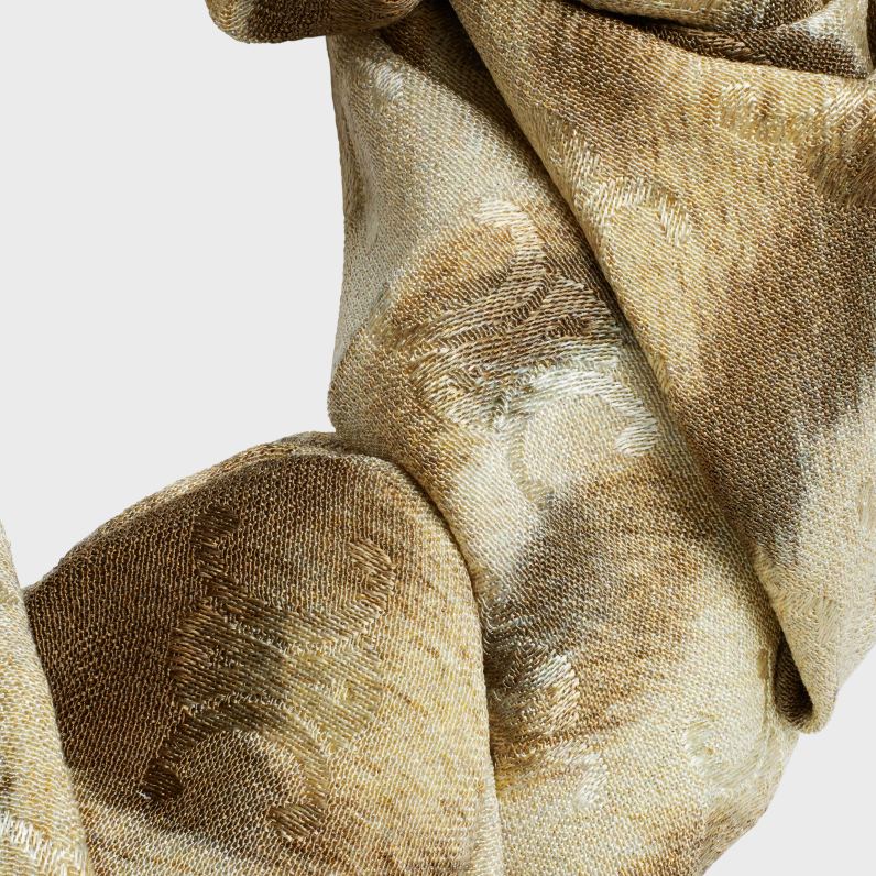 Scrunchy λεοπάρ από μετάξι & ορείχαλκο με χρυσό φινίρισμα γυναίκες CELINE 640PT1235 αξεσουάρ μπεζ/χρυσό