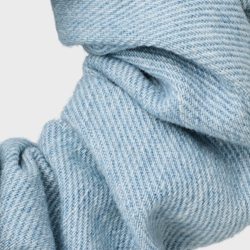 scrunchy τζιν από βαμβάκι & ορείχαλκο με χρυσό φινίρισμα γυναίκες CELINE 640PT1234 αξεσουάρ χρυσό/μπλε