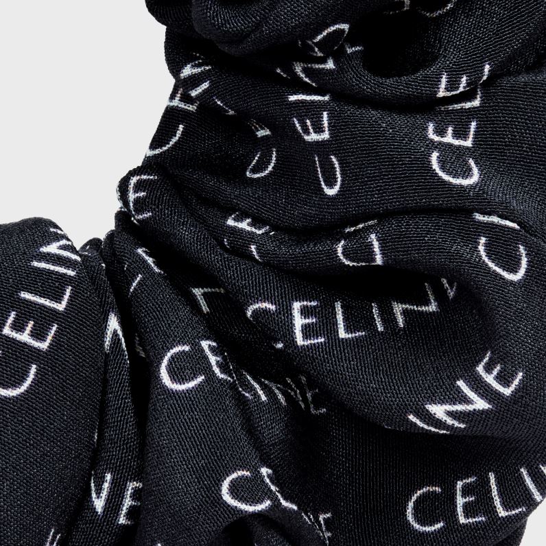 scrunchy rayure από μετάξι & ορείχαλκο με χρυσό φινίρισμα γυναίκες CELINE 640PT1233 αξεσουάρ χρυσό/μαύρο