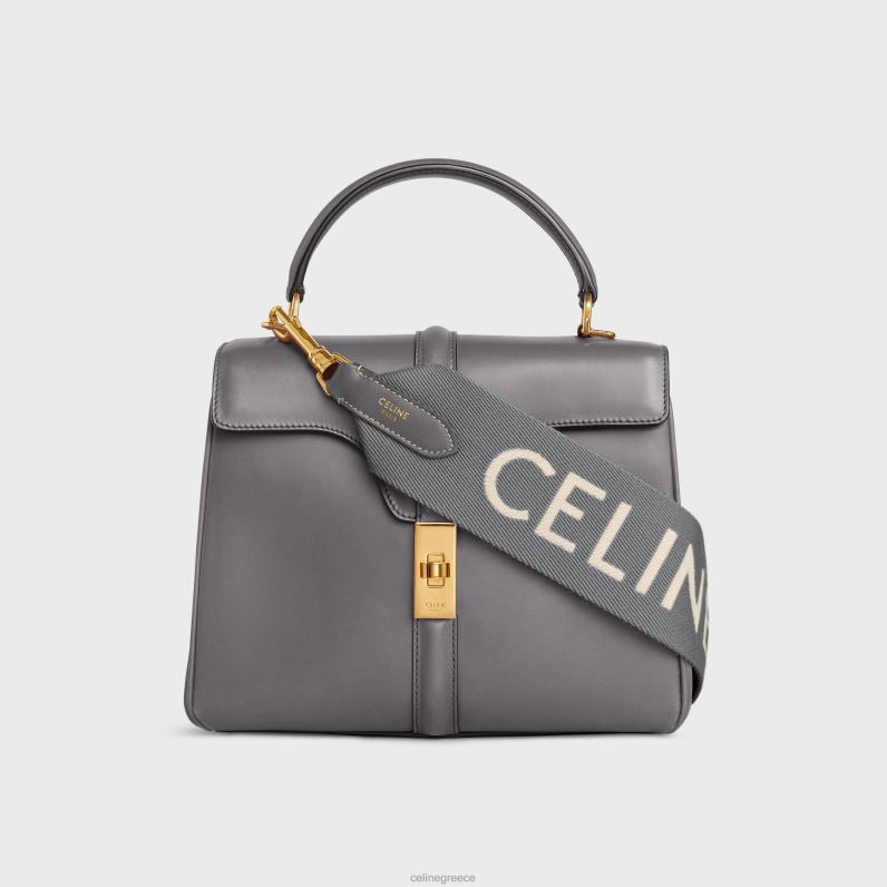 μακρύ λουράκι από μαλλί με ζακάρ γυναίκες CELINE 640PT515 αξεσουάρ γκρι/λευκό