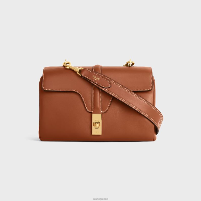 μακρύ λουράκι σε λεία επιδερμίδα μοσχαριού με κέντημα με χρυσό φινίρισμα γυναίκες CELINE 640PT520 αξεσουάρ βυρσοδέψω