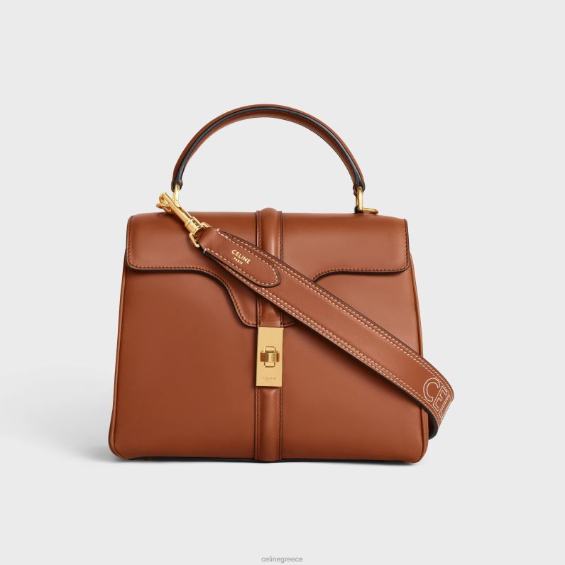 μακρύ λουράκι σε λεία επιδερμίδα μοσχαριού με κέντημα με χρυσό φινίρισμα γυναίκες CELINE 640PT520 αξεσουάρ βυρσοδέψω