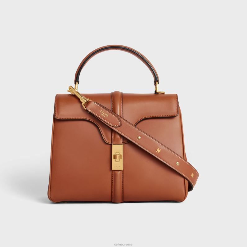 μακρύ λουράκι από λείο δέρμα μοσχαριού με καρφιά θριάμβου με χρυσό φινίρισμα γυναίκες CELINE 640PT521 αξεσουάρ βυρσοδέψω