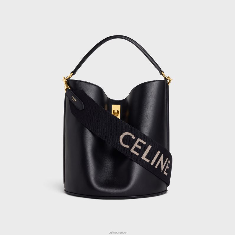 κοντό λουράκι από μαλλί με ζακάρ γυναίκες CELINE 640PT522 αξεσουάρ μαύρο άσπρο