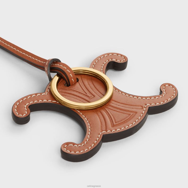 γούρι μπρελόκ triomphe σε απαλό δέρμα μοσχαριού με χρυσό φινίρισμα γυναίκες CELINE 640PT526 αξεσουάρ βυρσοδέψω