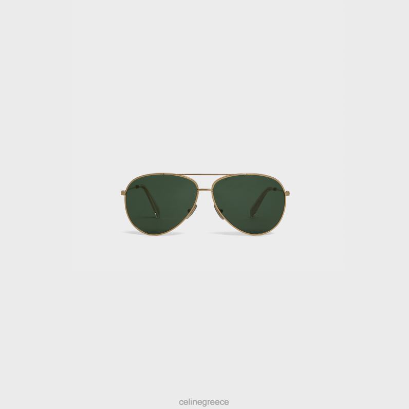 μεταλλικός σκελετός 02 γυαλιά ηλίου από μέταλλο με φακούς από ορυκτό γυαλί γυναίκες CELINE 640PT1124 αξεσουάρ χρυσό/πράσινο