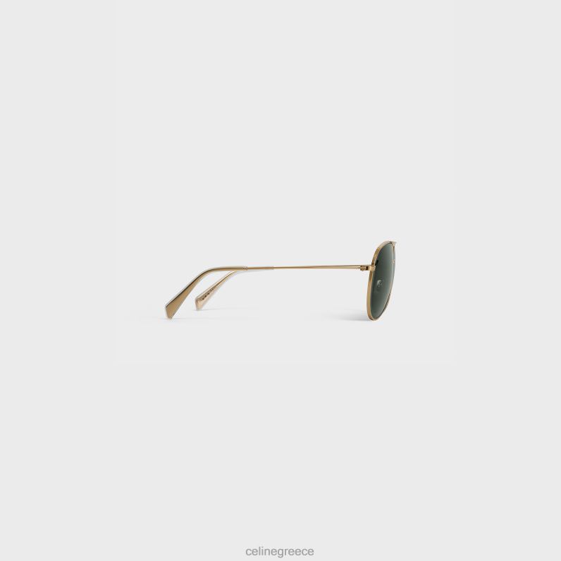μεταλλικός σκελετός 02 γυαλιά ηλίου από μέταλλο με φακούς από ορυκτό γυαλί γυναίκες CELINE 640PT1124 αξεσουάρ χρυσό/πράσινο