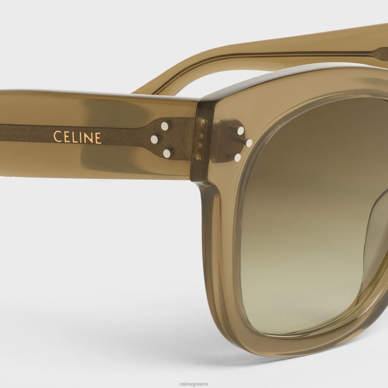 υπερμεγέθη γυαλιά ηλίου s002 σε acetate γυναίκες CELINE 640PT1145 αξεσουάρ διαφανές χακί