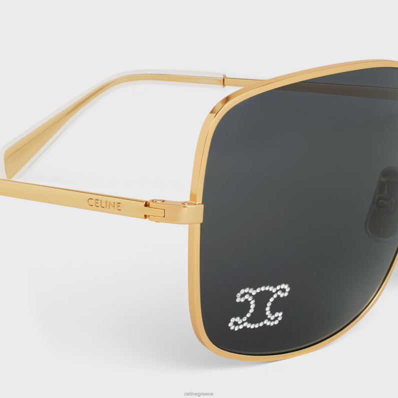 γυαλιά ηλίου triomphe rhinestone 01 από μέταλλο με κρύσταλλα γυναίκες CELINE 640PT1120 αξεσουάρ χρυσός/καπνός