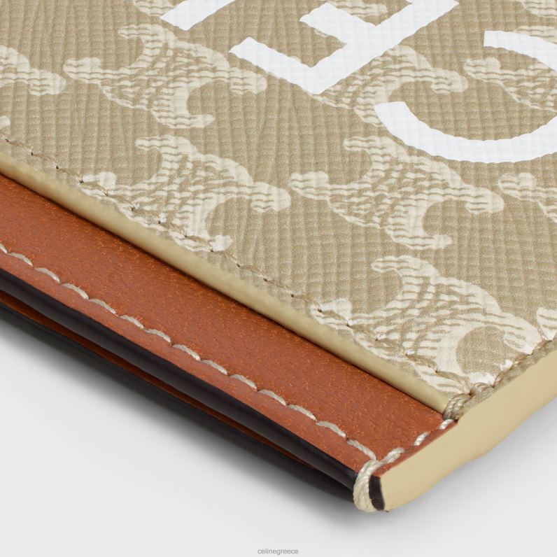 θήκη για κάρτες σε καμβά θριάμβου με εκτύπωση γυναίκες CELINE 640PT432 αξεσουάρ grege