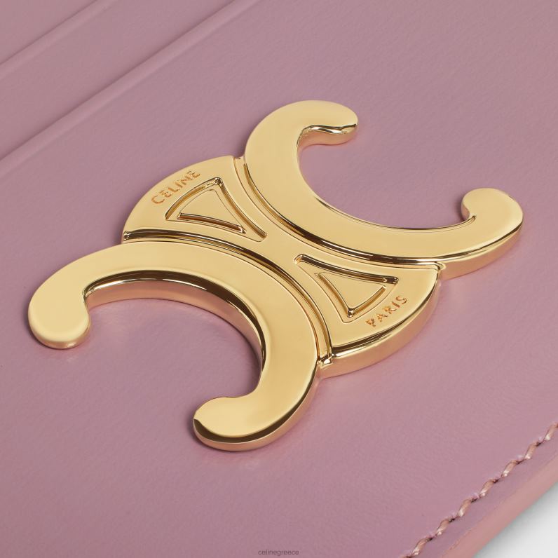 θήκη για κάρτες θριάμβου από γυαλιστερό δέρμα μοσχαριού γυναίκες CELINE 640PT488 αξεσουάρ πέταλο