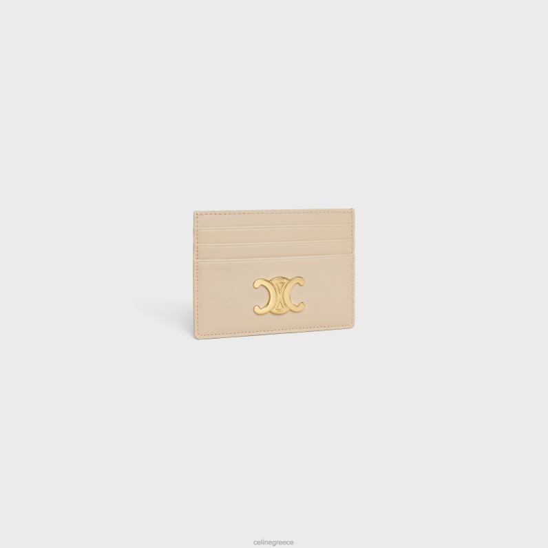 θήκη για κάρτες θριάμβου από γυαλιστερό δέρμα μοσχαριού γυναίκες CELINE 640PT489 αξεσουάρ γυμνός