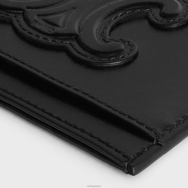 κάρτα cuir triomphe σε γυαλιστερό δέρμα μοσχαριού γυναίκες CELINE 640PT429 αξεσουάρ μαύρος