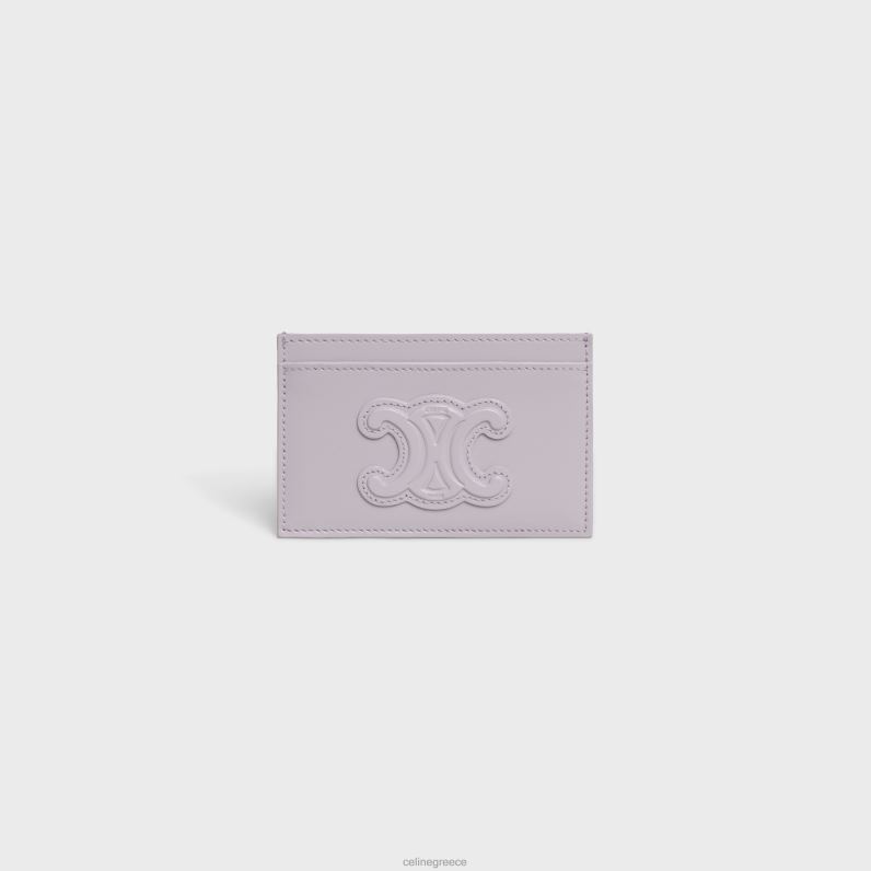 κάρτα cuir triomphe σε γυαλιστερό δέρμα μοσχαριού γυναίκες CELINE 640PT498 αξεσουάρ ανοιχτό λιλά