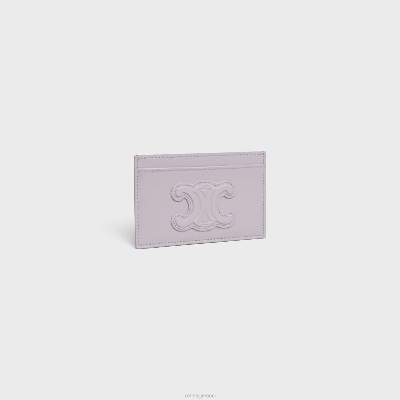 κάρτα cuir triomphe σε γυαλιστερό δέρμα μοσχαριού γυναίκες CELINE 640PT498 αξεσουάρ ανοιχτό λιλά