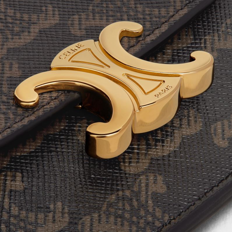 θήκη κάρτας με πτερύγιο triomphe σε καμβά θριάμβου γυναίκες CELINE 640PT494 αξεσουάρ βυρσοδέψω