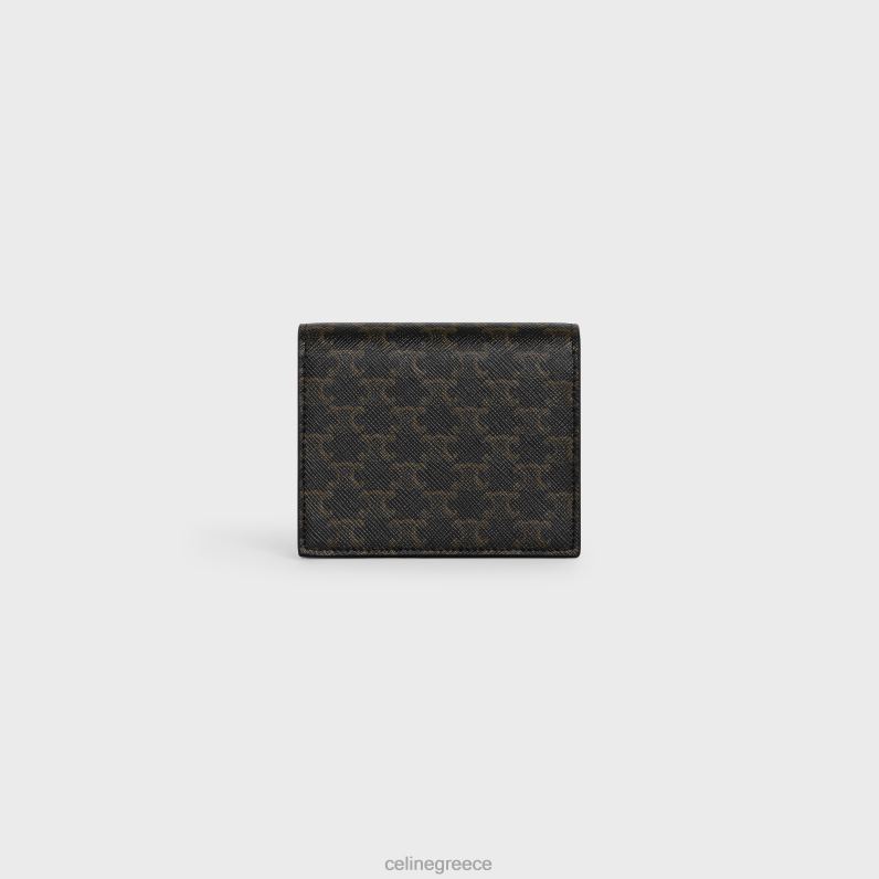 θήκη επαγγελματικής κάρτας σε καμβά triomphe & δέρμα αρνιού γυναίκες CELINE 640PT501 αξεσουάρ βυρσοδέψω