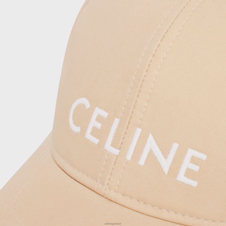 καπέλο του μπέιζμπολ από βαμβάκι γυναίκες CELINE 640PT1164 αξεσουάρ σαμπάνια fonce
