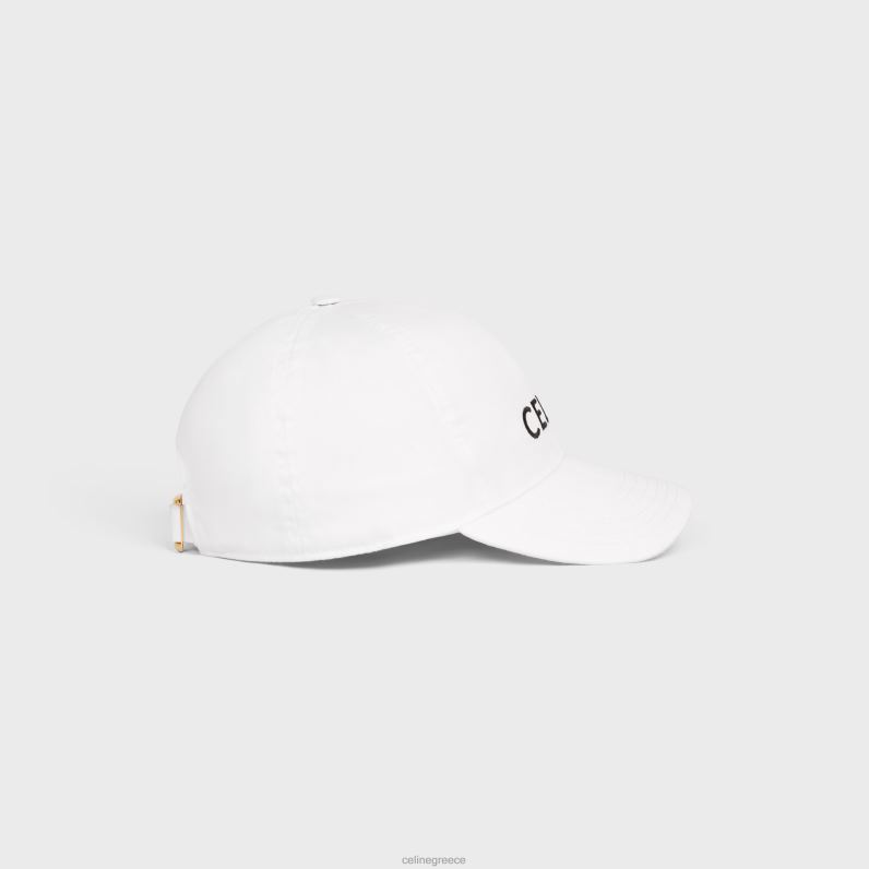 καπέλο του μπέιζμπολ από βαμβάκι άνδρες CELINE 640PT2240 αξεσουάρ άσπρο