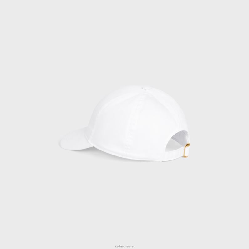 καπέλο του μπέιζμπολ από βαμβάκι άνδρες CELINE 640PT2240 αξεσουάρ άσπρο