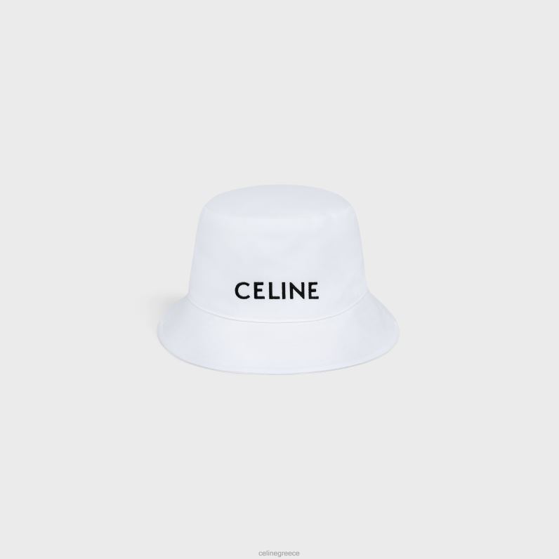 καπέλο κουβά από βαμβάκι άνδρες CELINE 640PT2251 αξεσουάρ άσπρο