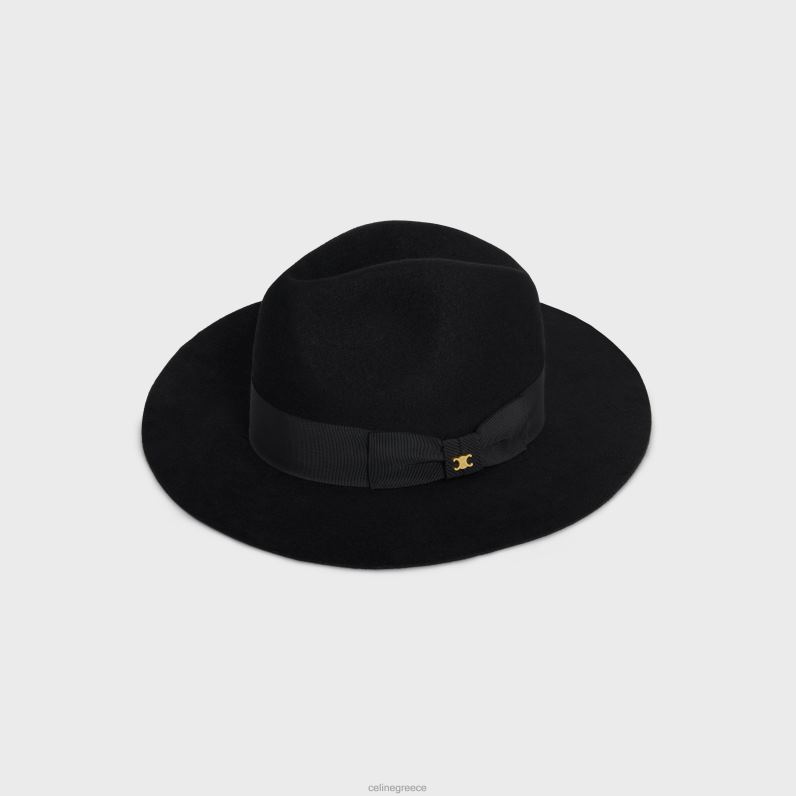 καπέλο Fedora σε τσόχα γυναίκες CELINE 640PT1193 αξεσουάρ μαύρος