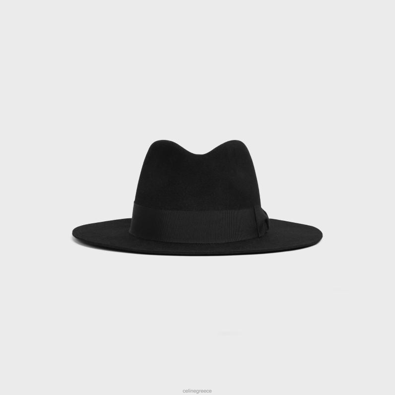 καπέλο Fedora σε τσόχα άνδρες CELINE 640PT2253 αξεσουάρ μαύρος