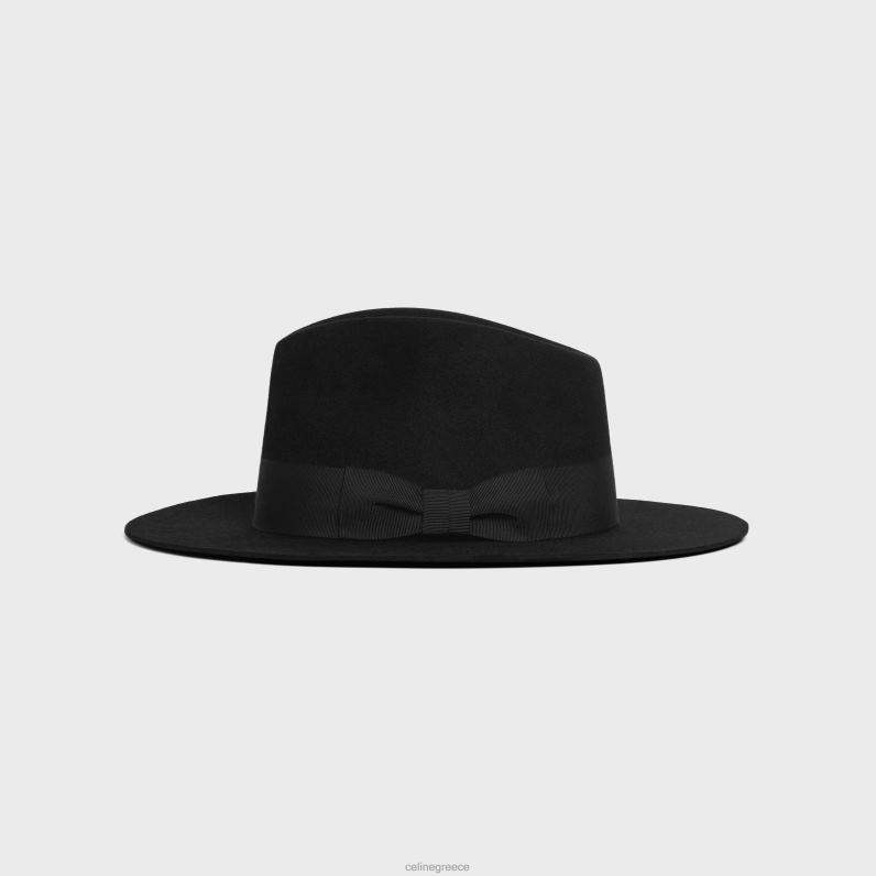 καπέλο Fedora σε τσόχα άνδρες CELINE 640PT2253 αξεσουάρ μαύρος