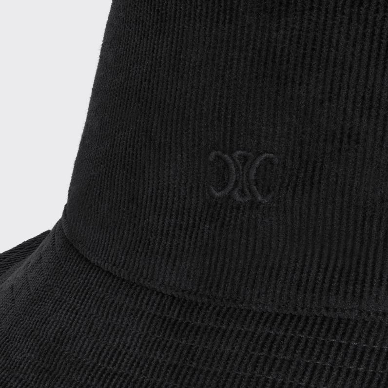 καπέλο mini triomphe bucket σε κοτλέ άνδρες CELINE 640PT2182 αξεσουάρ μαύρος