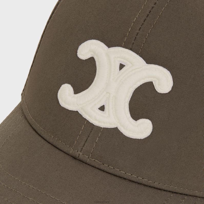 καπέλο μπέιζμπολ triomphe από βαμβάκι γυναίκες CELINE 640PT1158 αξεσουάρ σκούρο γκρι