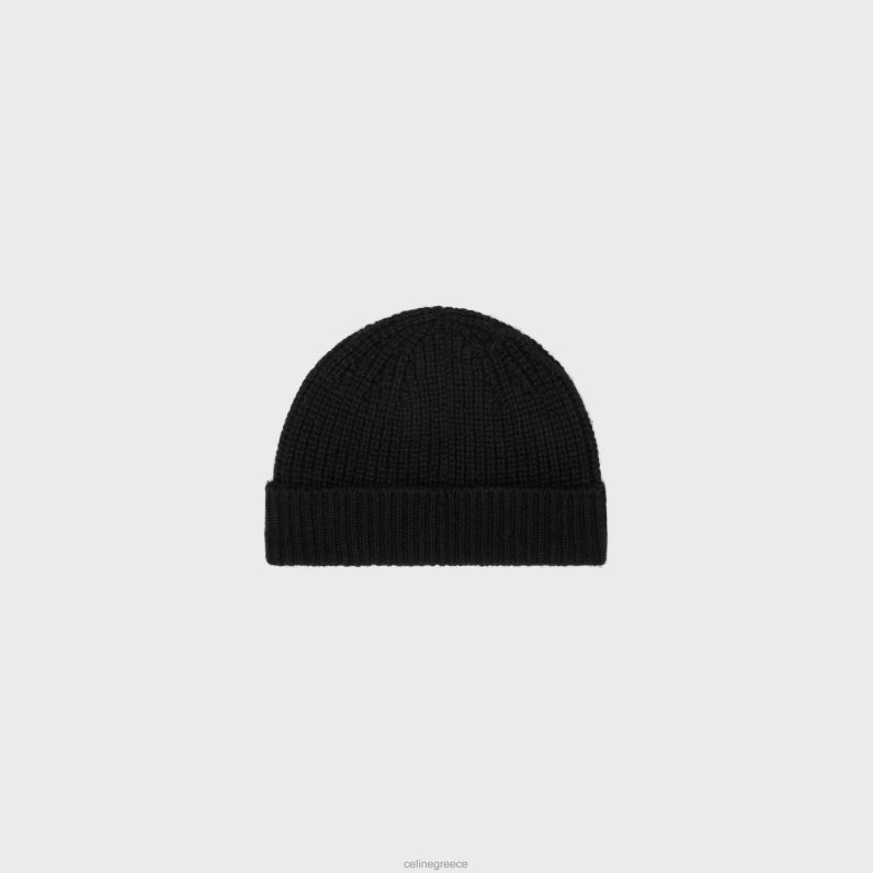 triomphe beanie από κασμίρι χωρίς ραφή γυναίκες CELINE 640PT1172 αξεσουάρ μαύρος