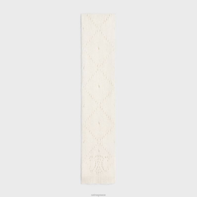 κασκόλ σε μαλλί αλπακά πουέντ γυναίκες CELINE 640PT1175 αξεσουάρ υπόλευκο