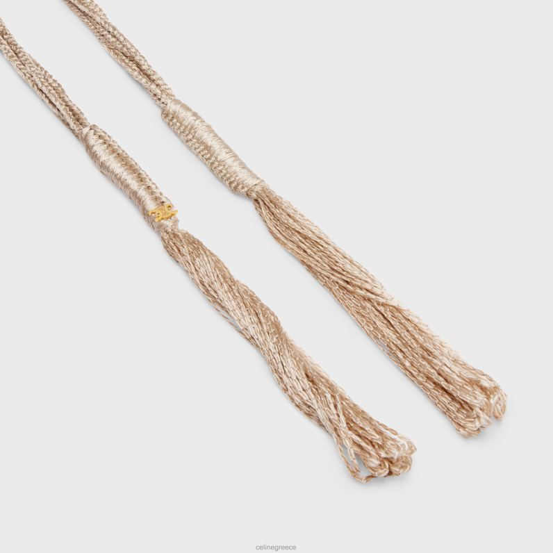 λεπτό φουλάρι σε μεταξωτό κροσέ γυναίκες CELINE 640PT1219 αξεσουάρ ελαφρύ γκρι