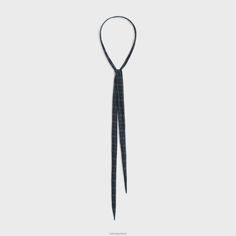 λεπτό κασκόλ σε μπαρόκ μεταξωτό σαρμέ γυναίκες CELINE 640PT1220 αξεσουάρ μπλε τζιν