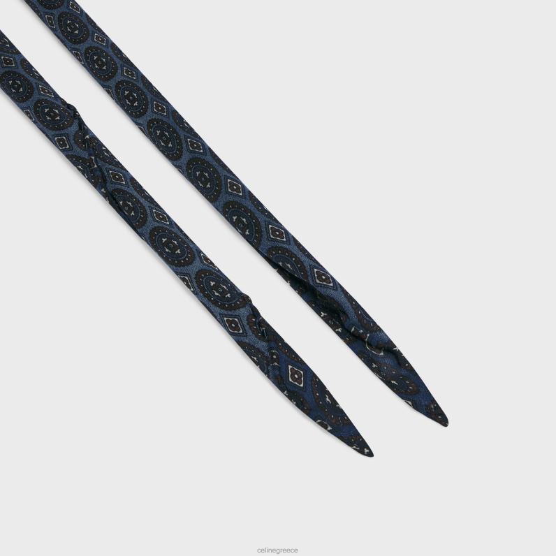 λεπτό κασκόλ σε μπαρόκ μεταξωτό σαρμέ γυναίκες CELINE 640PT1220 αξεσουάρ μπλε τζιν