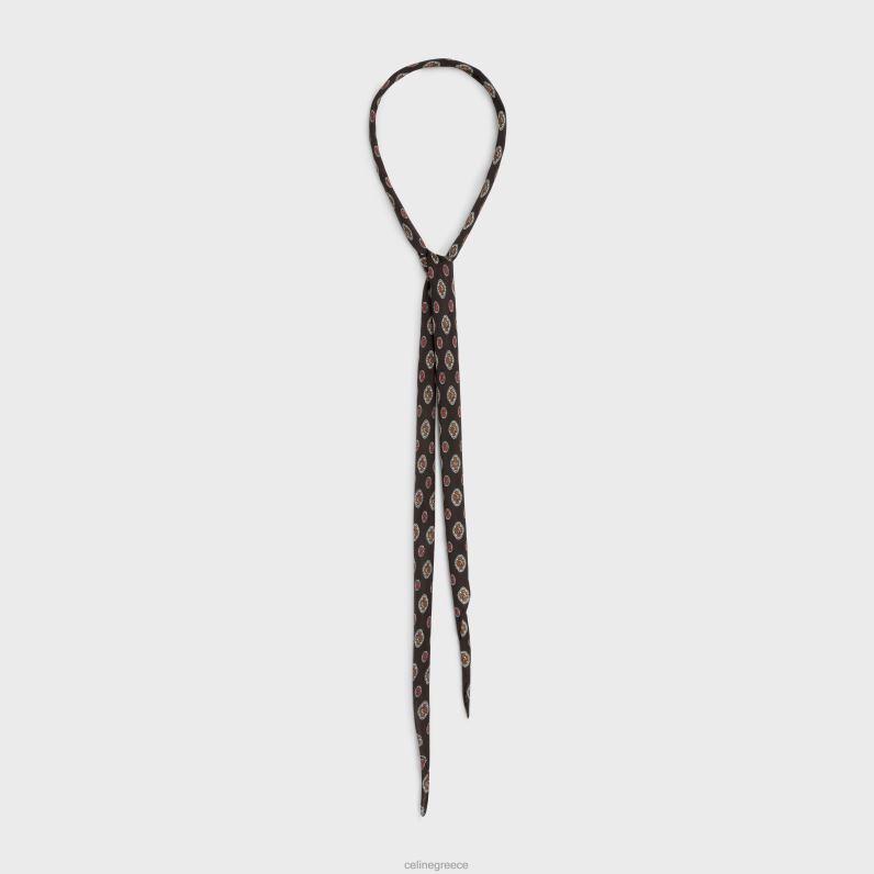 λεπτό μαντήλι biscotto μεταξωτό charmeuse γυναίκες CELINE 640PT1221 αξεσουάρ καφέ