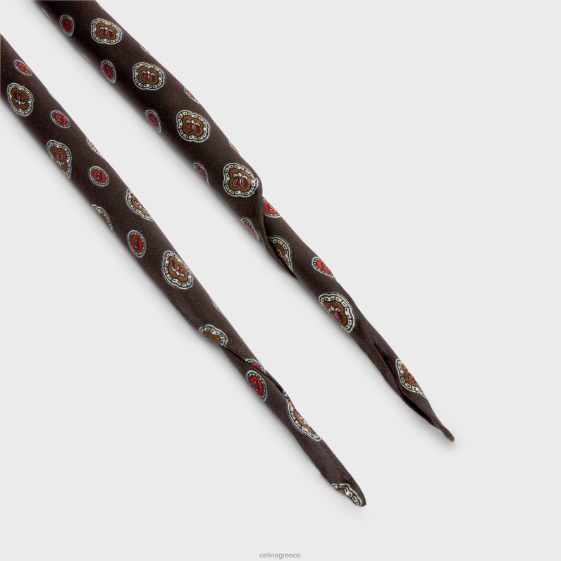 λεπτό μαντήλι biscotto μεταξωτό charmeuse γυναίκες CELINE 640PT1221 αξεσουάρ καφέ