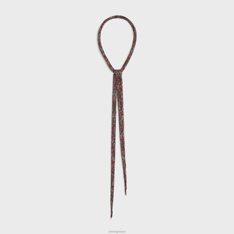 λεπτό κασκόλ κασμίρ μεταξωτό charmeuse γυναίκες CELINE 640PT1222 αξεσουάρ καφέ/μπορντό