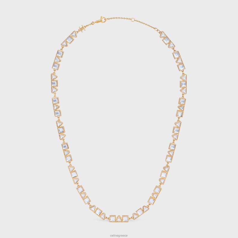 γεωμετρικό κολιέ από ορείχαλκο με φινίρισμα & στρας γυναίκες CELINE 640PT1265 αξεσουάρ χρυσός