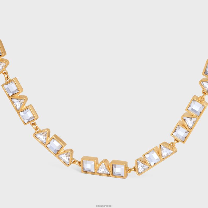 γεωμετρικό κολιέ από ορείχαλκο με φινίρισμα & στρας γυναίκες CELINE 640PT1265 αξεσουάρ χρυσός