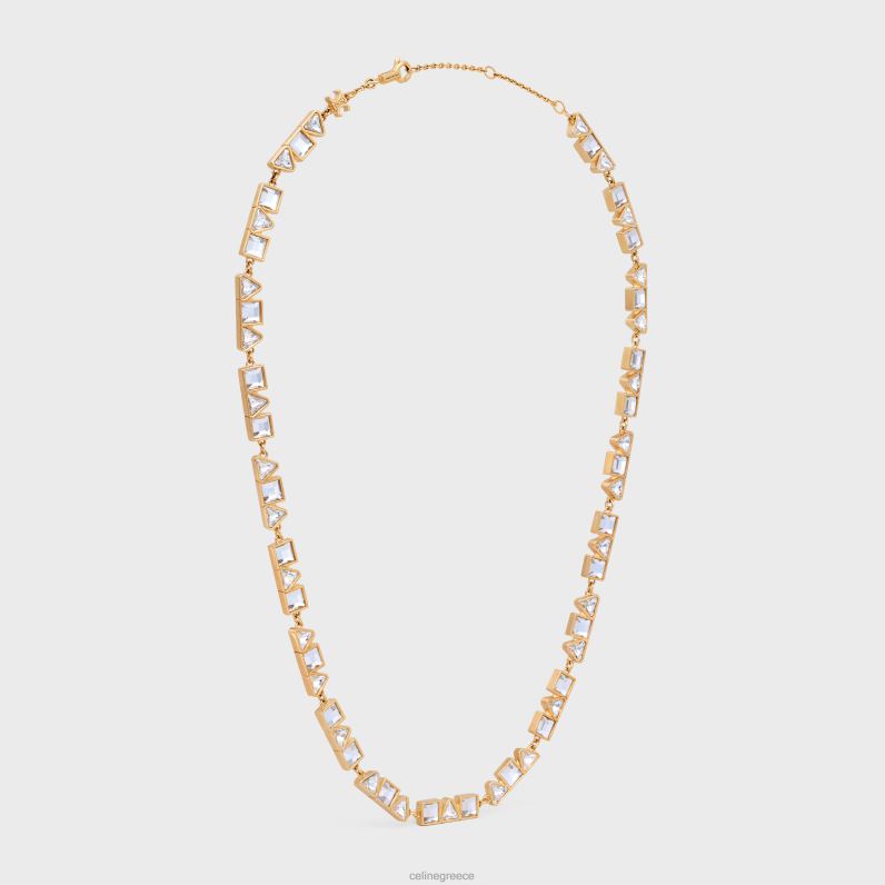 γεωμετρικό κολιέ από ορείχαλκο με φινίρισμα & στρας γυναίκες CELINE 640PT1265 αξεσουάρ χρυσός