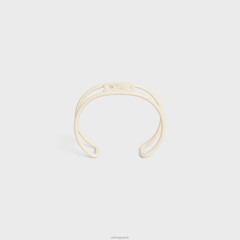 μανσέτα θριάμβου από βερνικωμένο ορείχαλκο γυναίκες CELINE 640PT1320 αξεσουάρ υπόλευκο