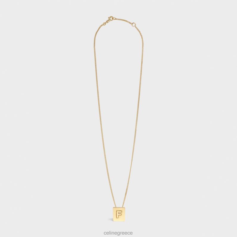 Κολιέ αλφάβητο από ορείχαλκο με φινίρισμα γυναίκες CELINE 640PT1329 αξεσουάρ χρυσός