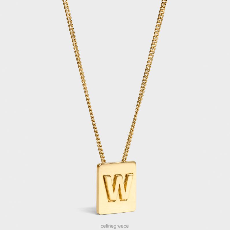 Κολιέ αλφάβητο από ορείχαλκο με φινίρισμα γυναίκες CELINE 640PT1346 αξεσουάρ χρυσός