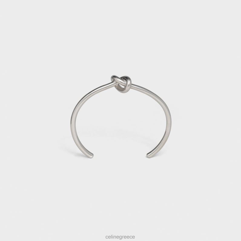 Πολύ λεπτό βραχιόλι με κόμπο από ορείχαλκο με φινίρισμα ροδίου γυναίκες CELINE 640PT1368 αξεσουάρ ασήμι